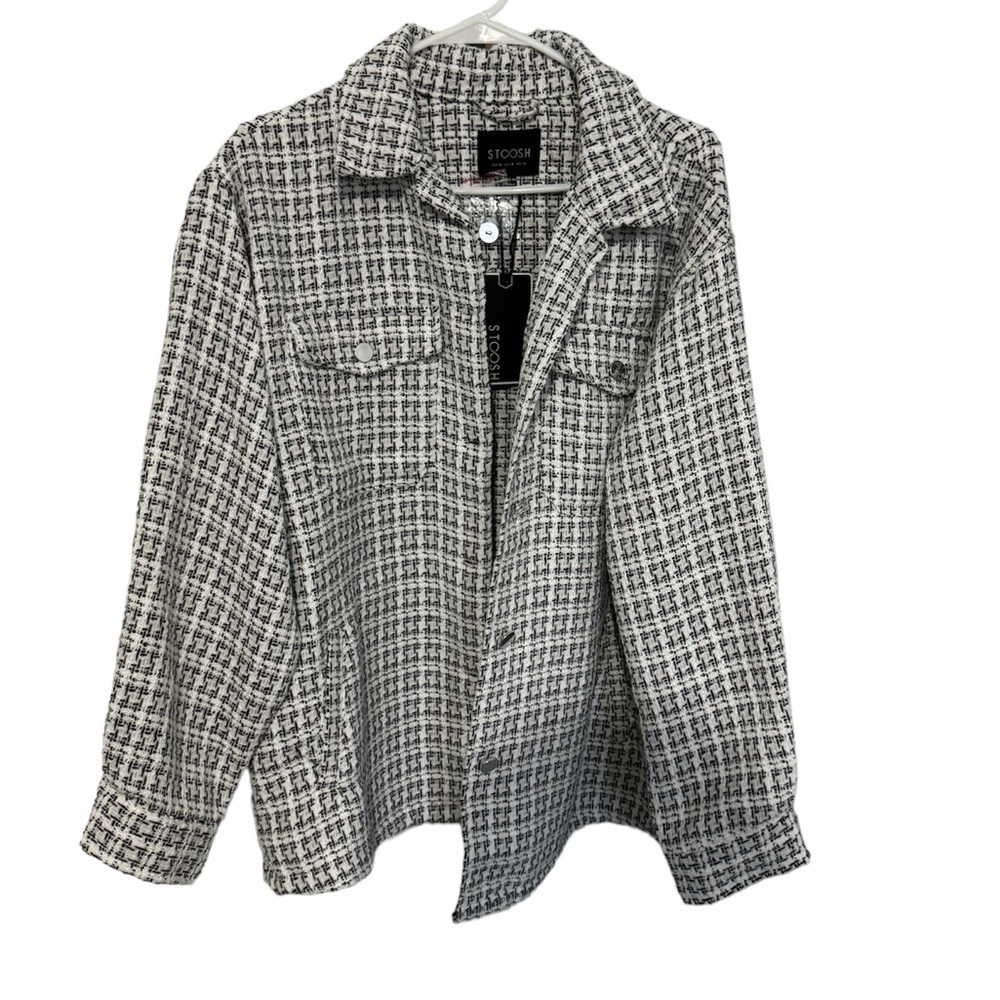 NWT oversized Stoosh  plaid jacket